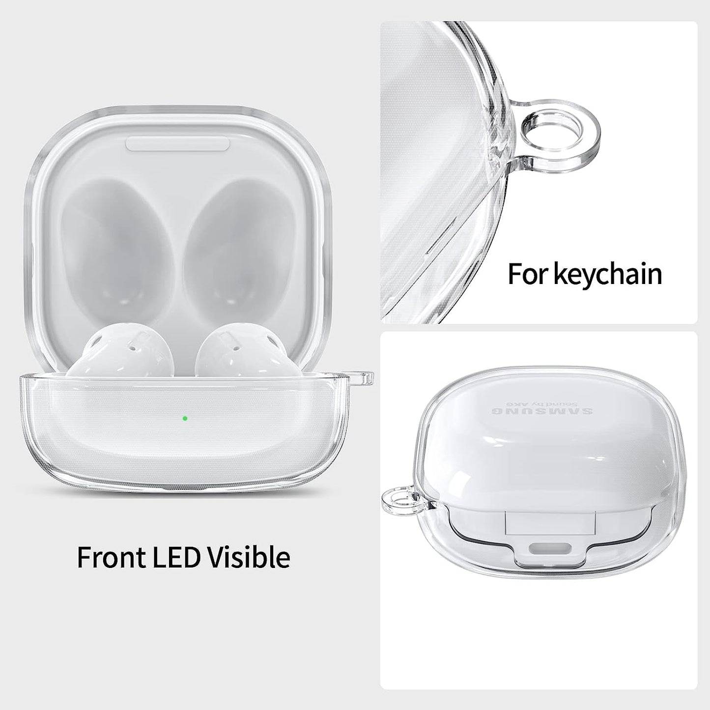 AIRSPO Clear Case Compatible with Samsung Galaxy Buds 2 Pro/ Galaxy Buds 2/ Galaxy Buds Pro/ Galaxy Buds Live Case Transparent Case Cover (Clear)  AIRSPO   