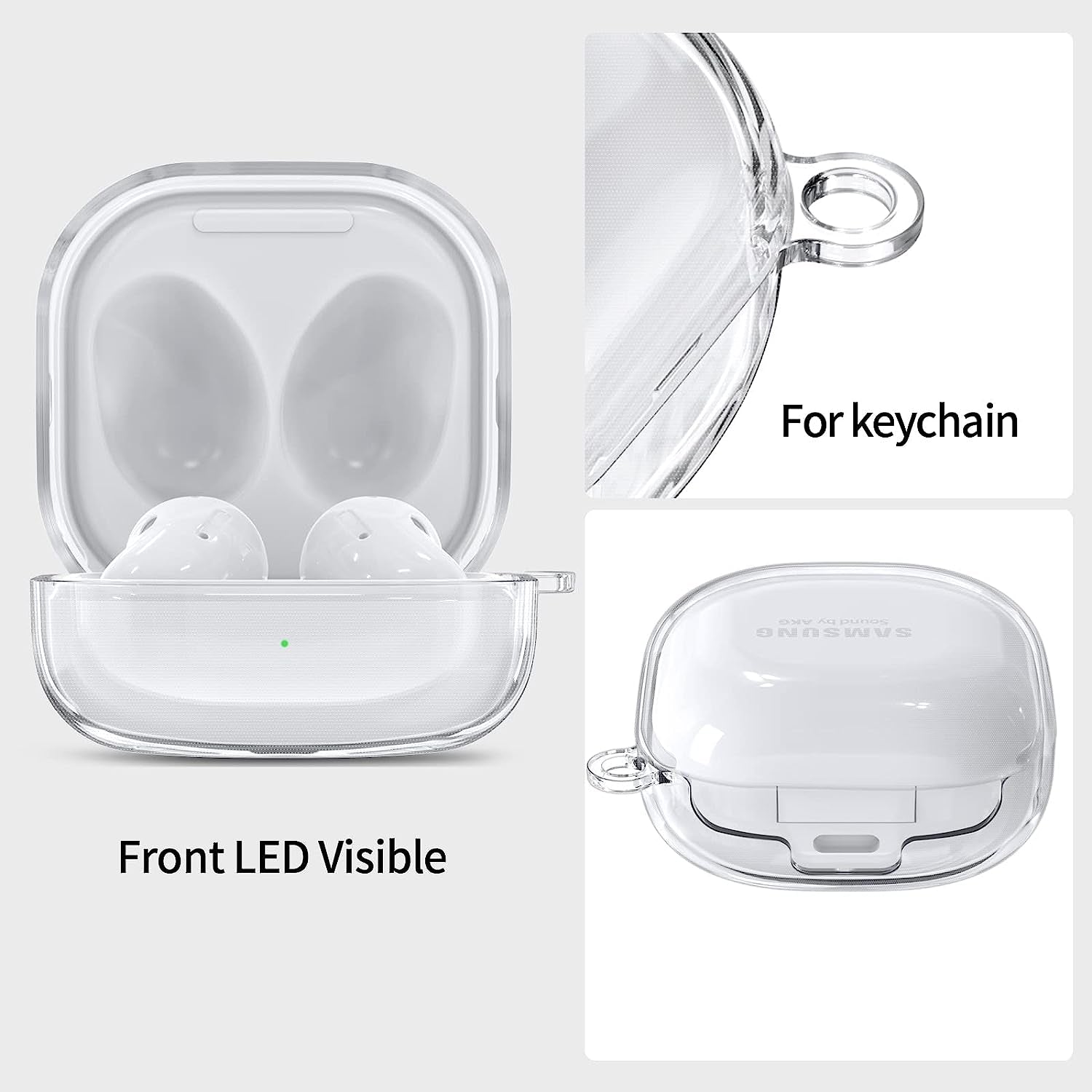 AIRSPO Clear Case Compatible with Samsung Galaxy Buds 2 Pro/ Galaxy Buds 2/ Galaxy Buds Pro/ Galaxy Buds Live Case Transparent Case Cover (Clear)  AIRSPO   