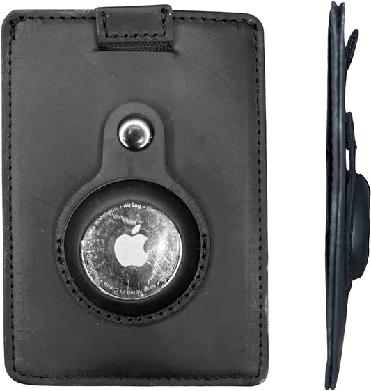 Lumberjack Plaid Genuine Leather Slim Airtag Wallet with Pull-Tab for Easy Card Access, Minimalist Slim Front Pocket Card Holder RFID Blocking with Gift Box for Men  Lumberjack Plaid   