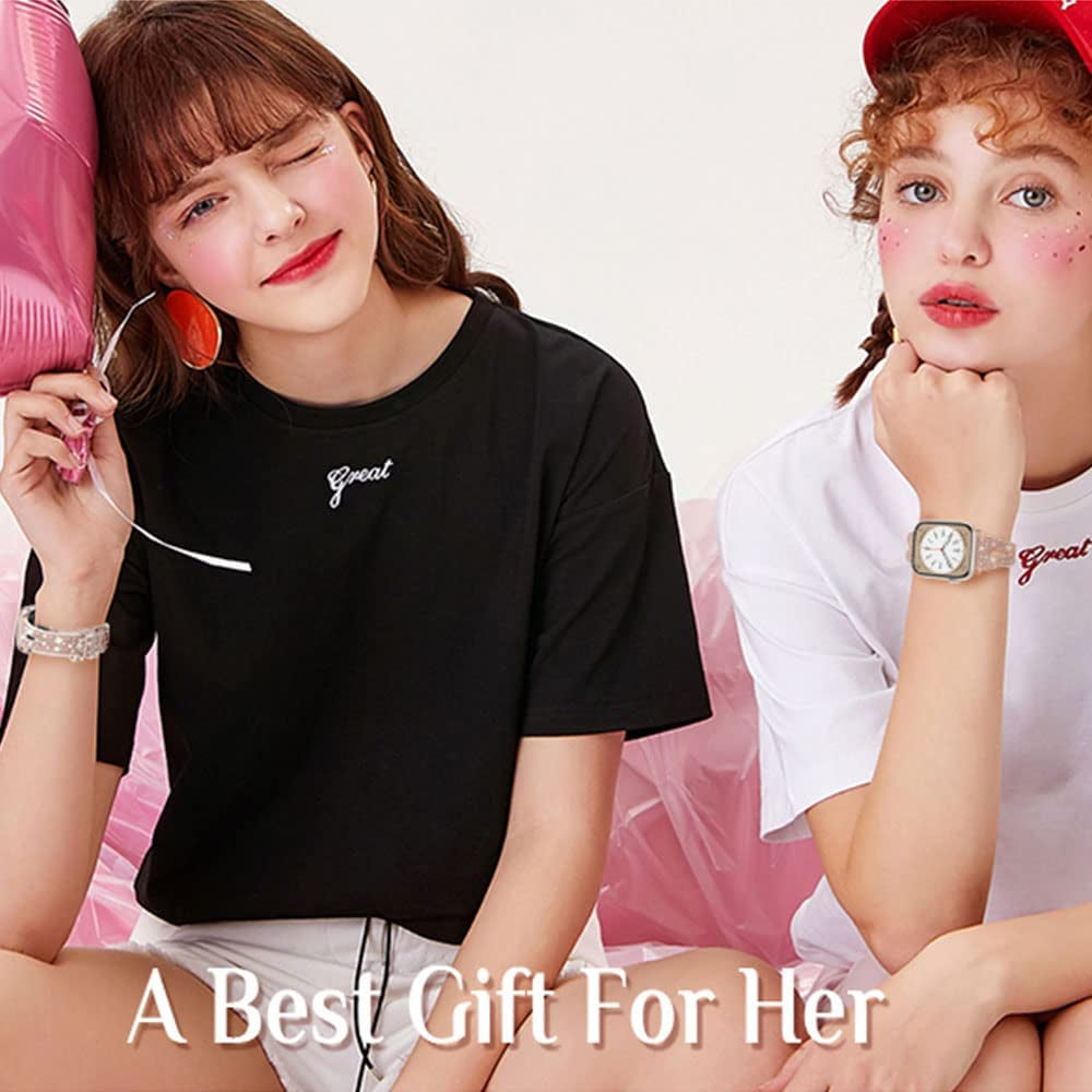 Goton Bling Band for Apple Watch Bands 49Mm 45Mm 44Mm 42Mm 41Mm 40Mm 38Mm Ultra Series 8 7 6 5 4 3 2 1 SE, Women Glitter Silicone Strap Accessories Designed for Iwatch All Series  Yin-Goton   