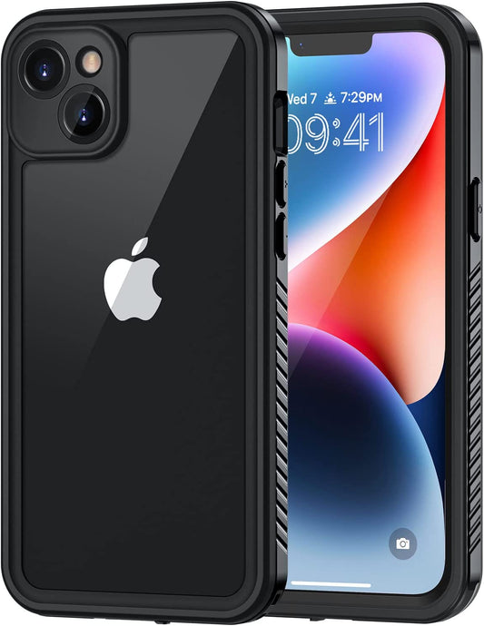 Lanhiem for Iphone 14 Case, IP68 Waterproof Dustproof Shockproof 14 Case with Built-In Screen Protector, Full Body Sealed Protective Front and Back Cover for Iphone 14, 6.1 Inch (Black)  Lanhiem Black for iPhone 14 