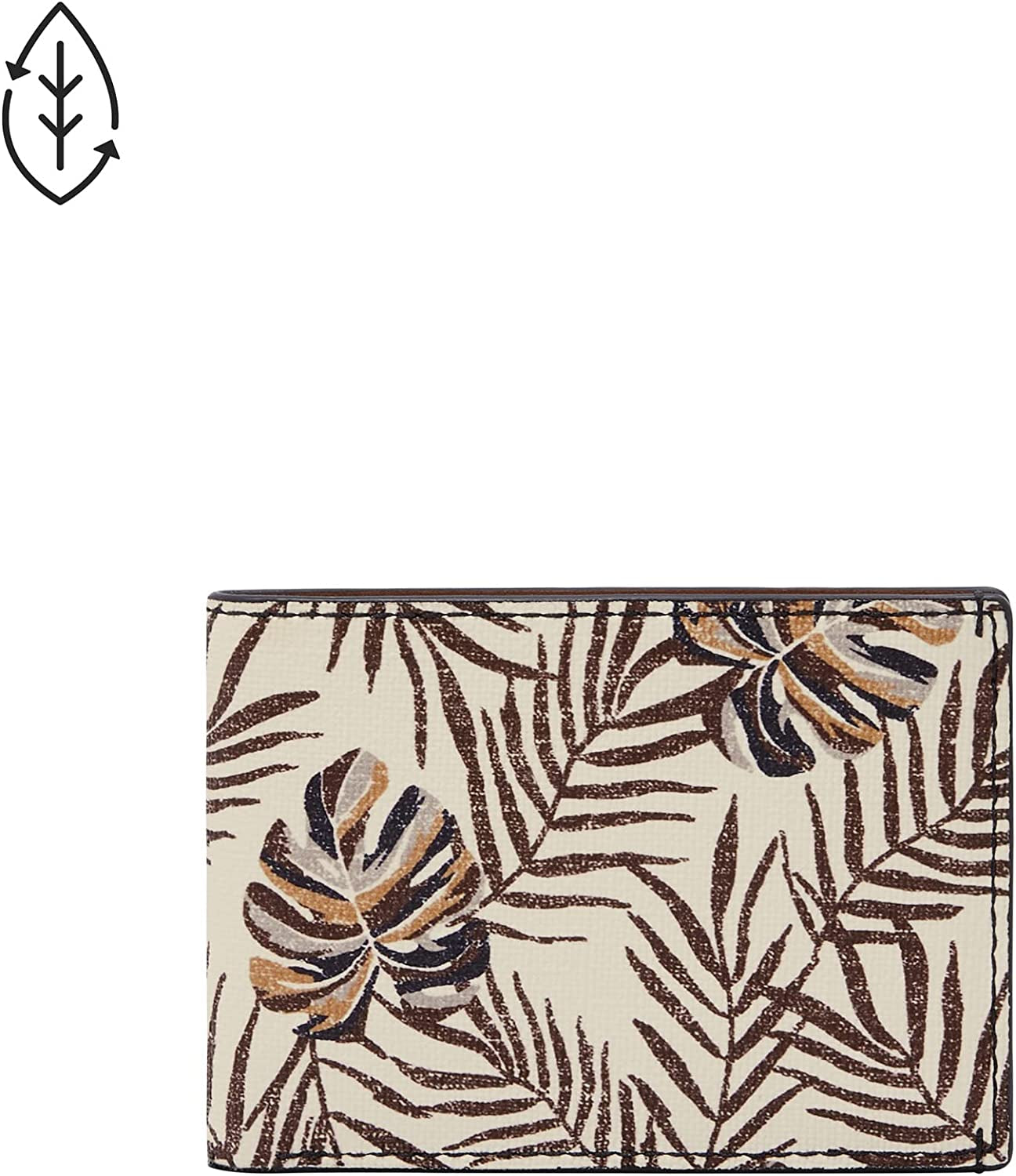 Fossil Men'S Bronson Faux Leather Slim Minimalist Bifold Front Pocket Wallet, Natural Palm, (Model: ML4508101)  Fossil   