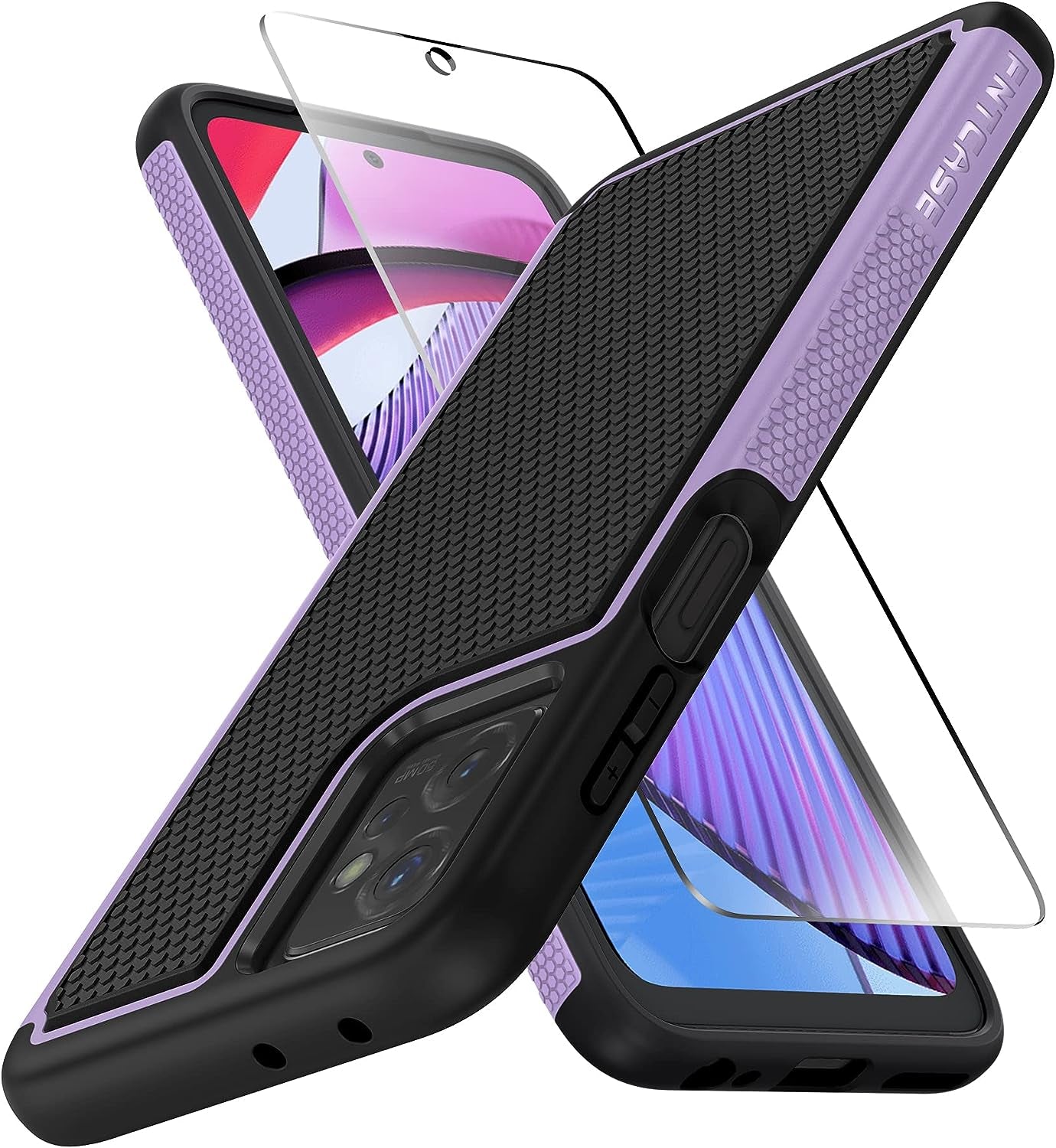 FNTCASE for Motorola Moto G-Power-5G 2023 Case: Moto G 5G 2023 Case Dual Layer Shockproof Protective Textured Design Cell Phone Cover Heavy Duty Rugged Tough Back Hardshell Hybrid Slim Basic Case  FNTCASE Shiny Light Purple  