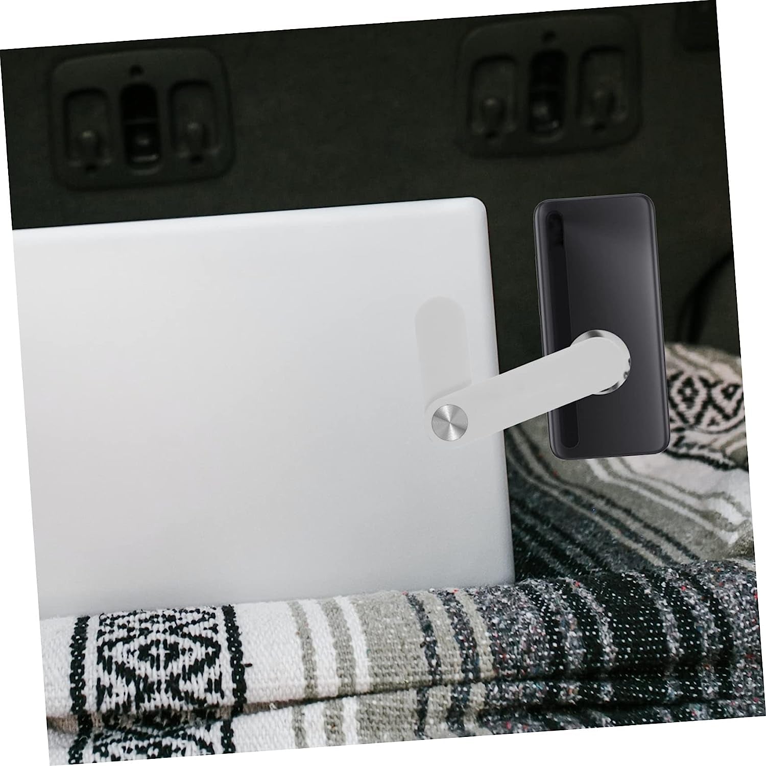 Mobestech 2Pcs Magnetic Mount White Computer Compatible with Any Holder Screen Side Monitor Adjustable Mobile for Laptop Foldable Expansion Bracket Extension Phone  Mobestech   