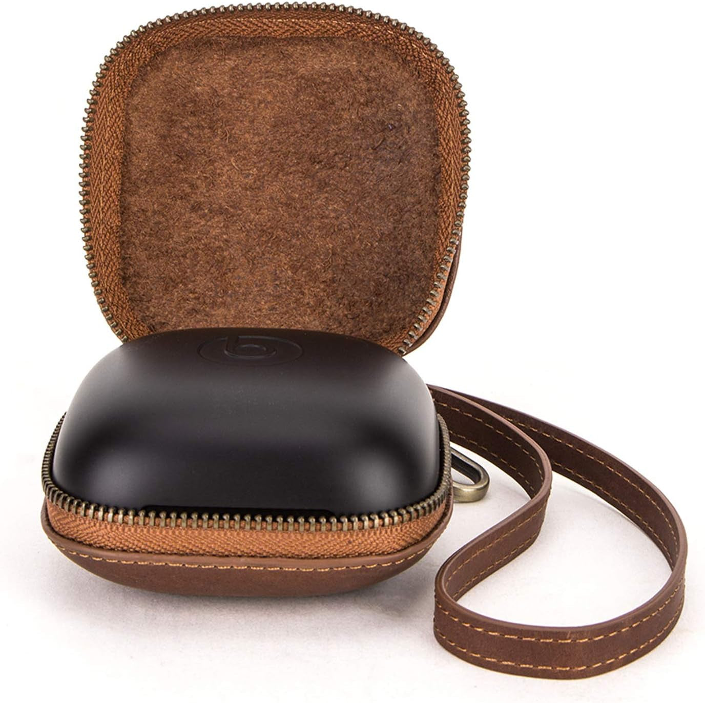 Apqdw Powerbeats Pro Case Cover, Leather Case for Power Beats Pro, Powerbeats Pro Accessories Beats Earbuds Carrying Case with Keychain (Brown)  Anbo   