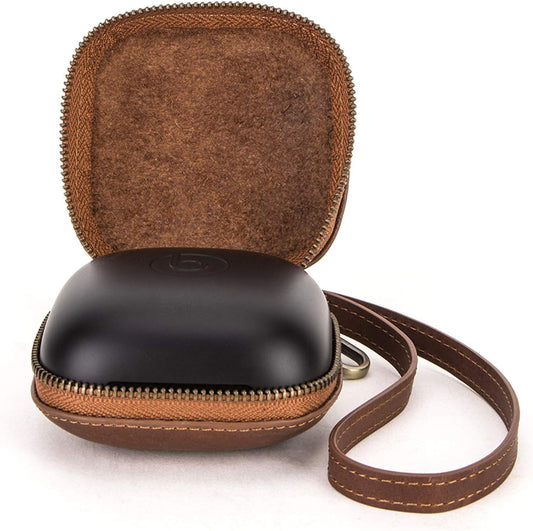Apqdw Powerbeats Pro Case Cover, Leather Case for Power Beats Pro, Powerbeats Pro Accessories Beats Earbuds Carrying Case with Keychain (Brown)  Anbo   