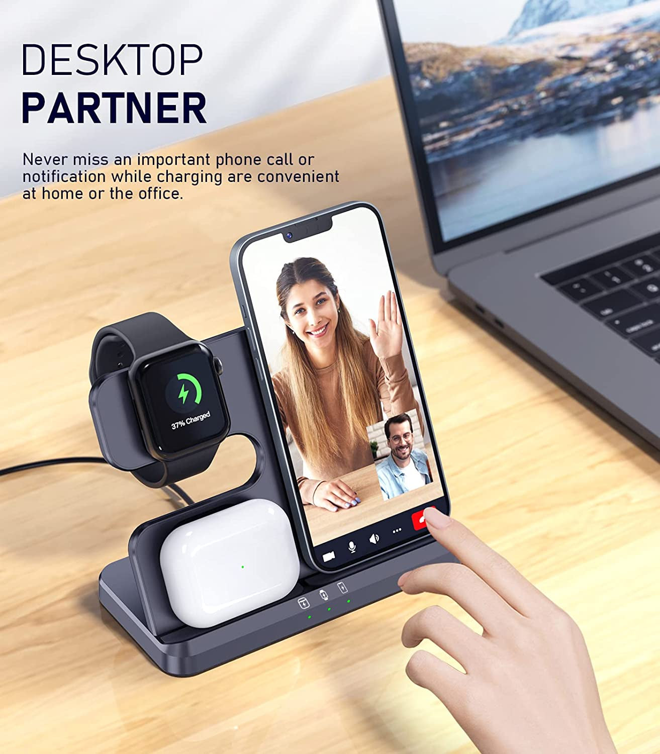 3 IN1 Wireless Charging Station Apple,20W Fast Wireless Charger Stand, Iphone Wireless Charger Station Dock for Iphone14-11/Pro/Max/Mini/X/Xr/8/Plus,Airpods Pro/3/2,Apple Watch Series (18W Adapter)  Fulldepot   