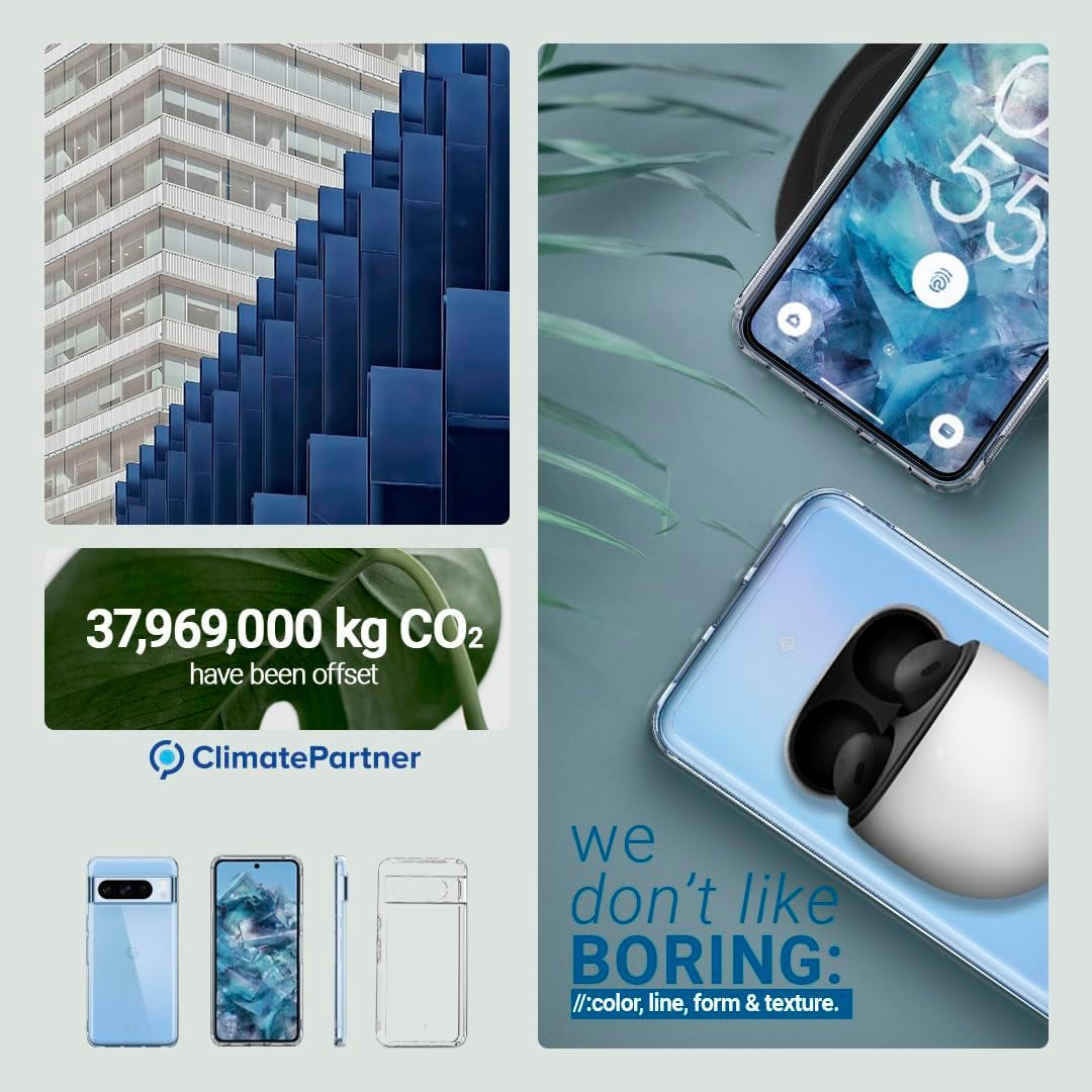 Caseology Capella Crystal Clear Case Compatible with Google Pixel 8 Pro Case 5G [Military Grade Drop Tested](2023) - Crystal Clear  Caseology   