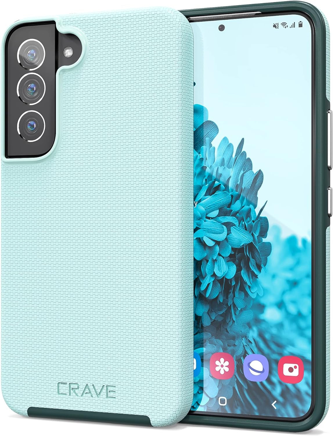 Crave Dual Guard for Samsung Galaxy S22 Case, Shockproof Protection Dual Layer Case for Samsung Galaxy S22 5G - Black  Crave Aqua  