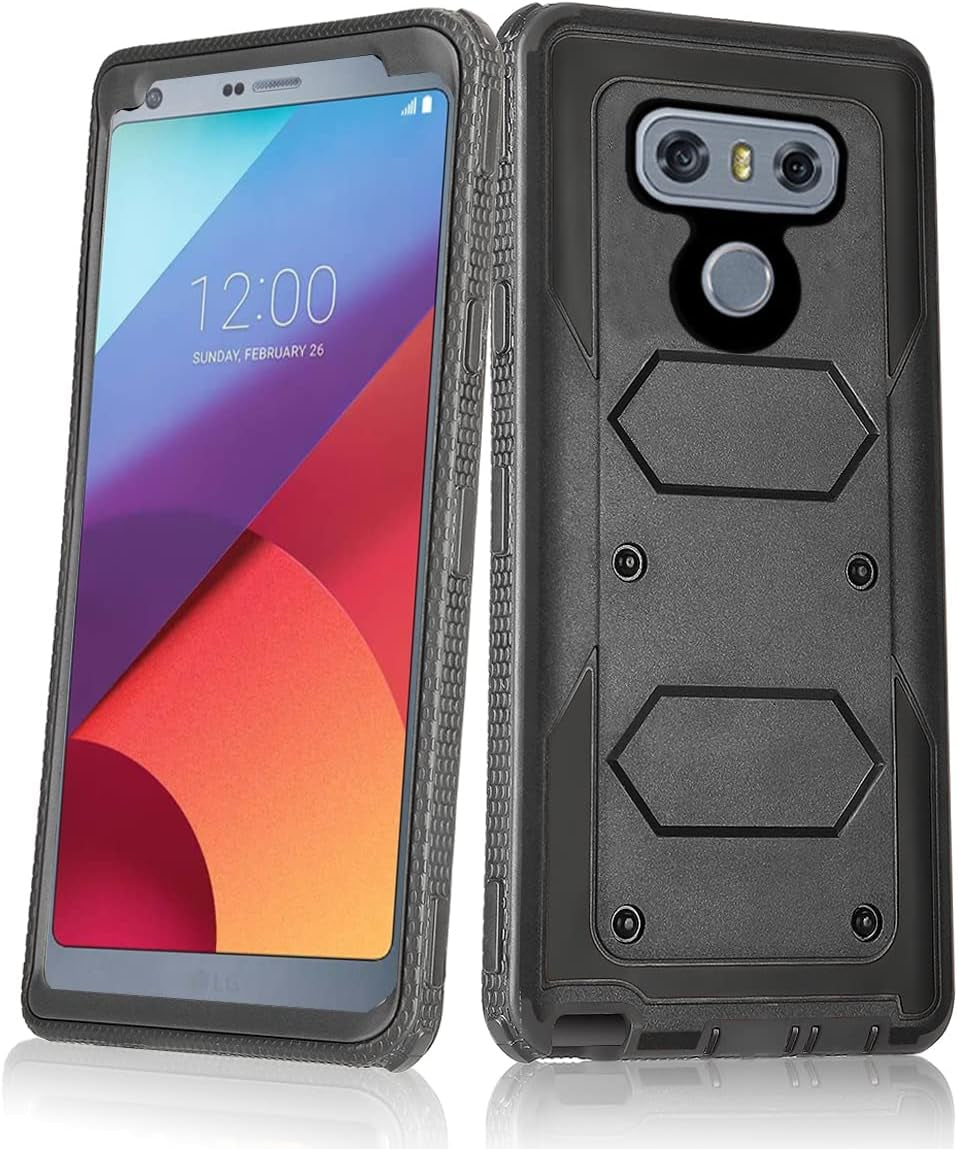 Asuwish Phone Case for LG G6 Cover Hybrid Rugged Shockproof Hard Drop Proof Full Body Protective Heavy Duty Mobile Cell Accessories LGG6 Thinq LG6 Thin Q G 6 plus G6+ 6G VS988 H872 Women Men Blue  Asuwish Black  