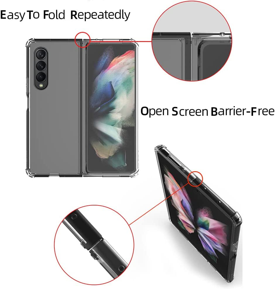 Ioifour for Samsung Galaxy Z Fold 3 Magnetic Clear Case, Compatible with Wireless Charger and Magsafe Card Wallet, Simplistic Transparent Shockproof and Drop-Proof Case  ioiFour   