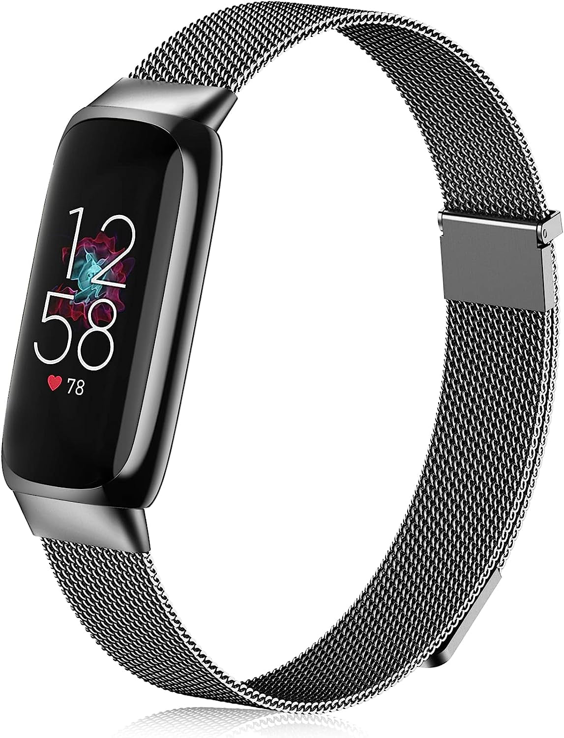 Zedoli Compatible with Fitbit Luxe Bands for Women Men, Stainless Steel Milanese Mesh Loop Metal Replacement Strap Wrist Band for Fitbit Luxe/Luxe Special Edition Fitness and Wellness Tracker  Zedoli Space Gray  