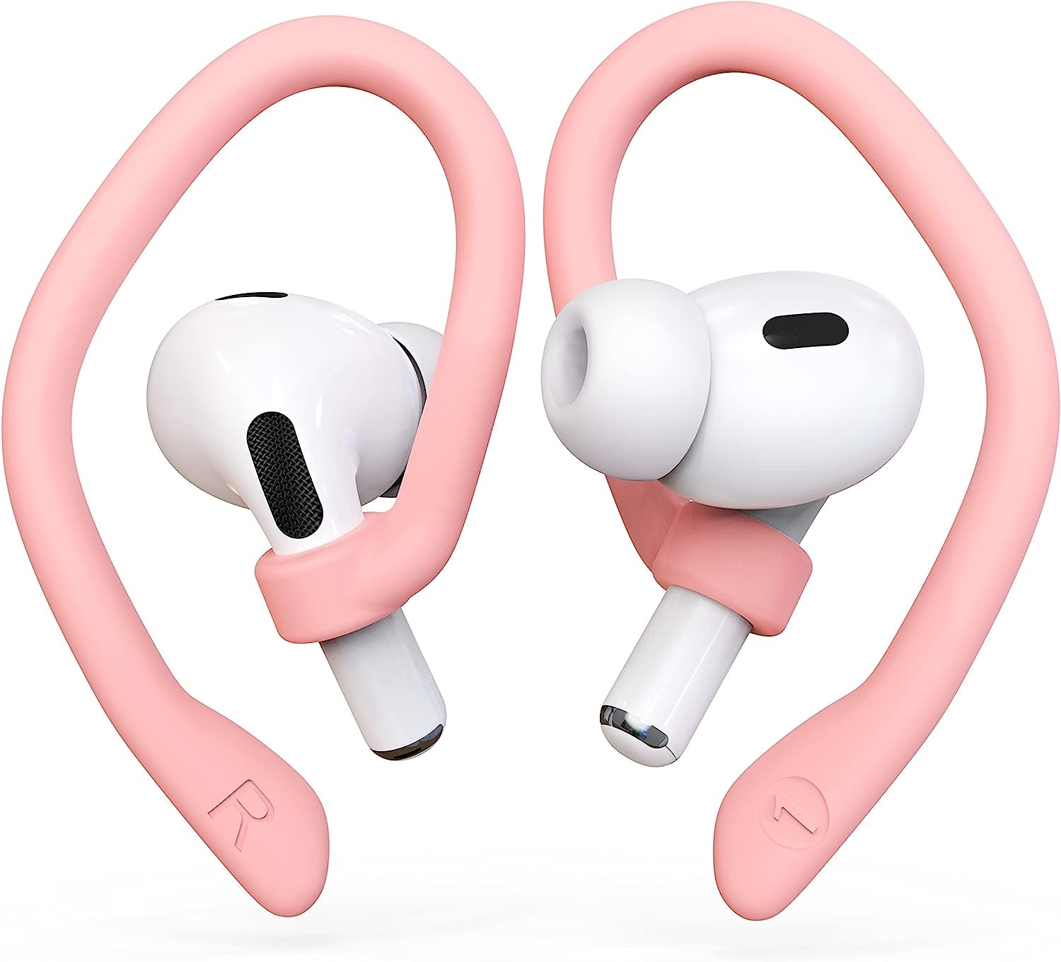 [2 Pairs] Damonlight Ear Hooks for Airpods Pro 2 & 1, Airpods 3 & 2 & 1, Airpod Ear Hook, Anti-Slip Comfortable Fit, Ergonomic Design, Airpods Accessories (Medium, White)  DamonLight Pink Small 