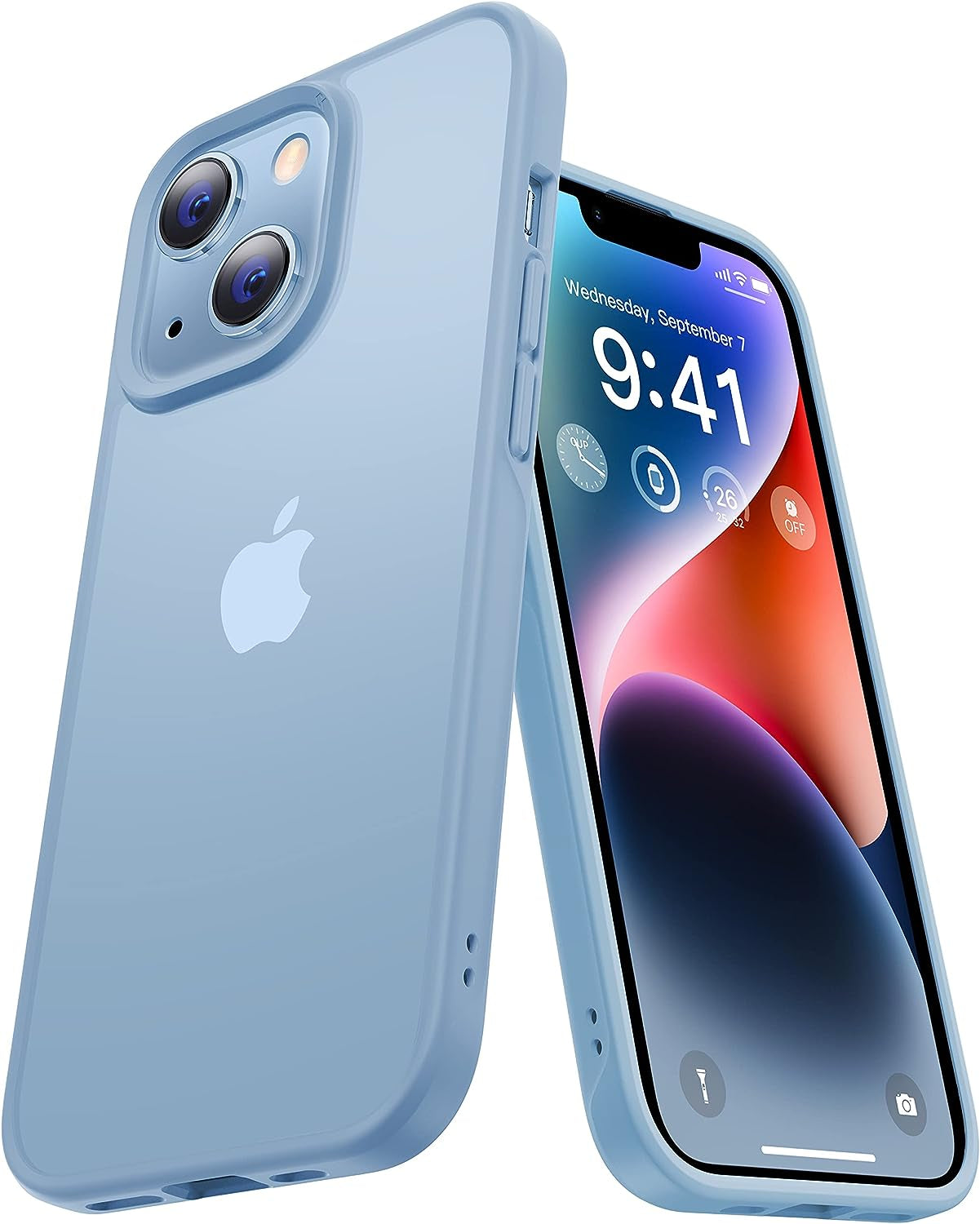 CASEKOO Kooshock for Iphone 14 plus Case Matte 6.7 Inch 2022,[10FT Military Drop Protection][ Anti-Scratch] Protective Hard Back Translucent Shockproof Cover Non-Slip Bumper Slim Phone Cases, Purple  CASEKOO B-Light Blue  