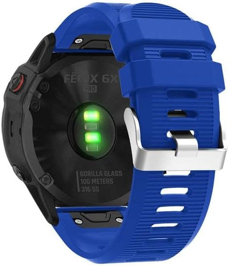 KOSSMA 26Mm Width Outdoor Sport Silicone Replacement Watch Strap for Garmin Fenix 5X plus 6X Pro 3 HR Band Wristband Watchband Bracelet  KOSSMA A 26mm Width 