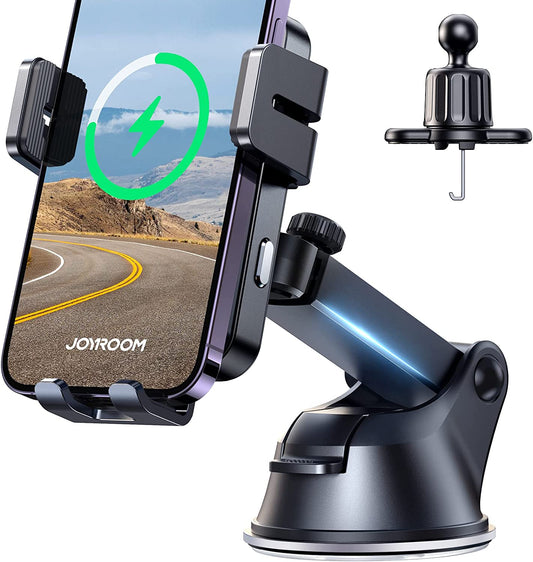 Wireless Car Charger,15W Qi Fast Charging Car Charger Phone Holder Mount, Auto-Clamping Alignment Windshield Dashboard Air Vent Cell Phone Holder for Iphone 13 12 11 Pro Max XS 8, Galaxy S22/S20+ Etc  JOYROOM   