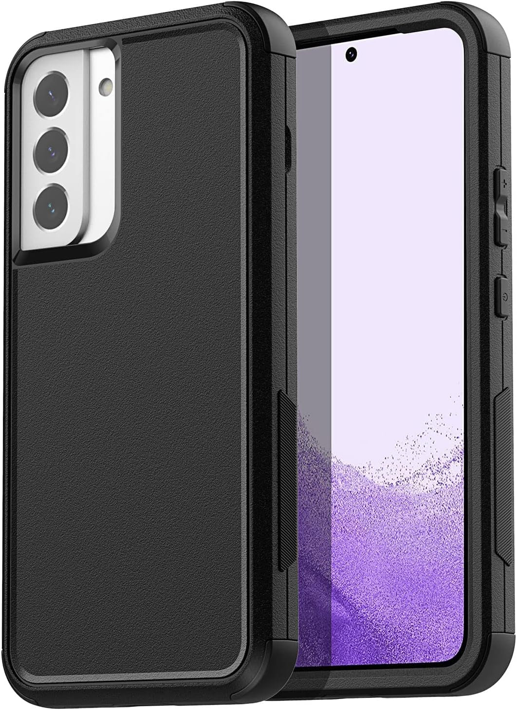 Aicase for Samsung Galaxy S22 Case with Screen Protector,Heavy Duty Drop Protection Full Body Rugged Shockproof/Dust Proof Military Protective Tough Durable Phone Cover for Samsung S22 6.1“_5  AICase Black Case  