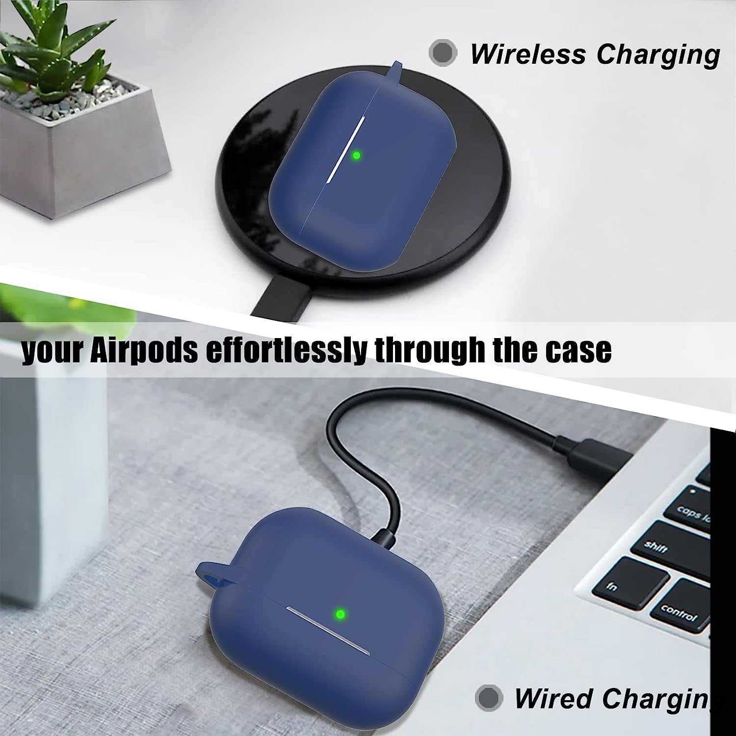 AGAOSH for Airpods Pro 2Nd Generation Case Cover with Keychain,Soft Silicone Skin Cover Protective Case for New Apple Airpods Pro Gen 2 Case 2022 Charging Case for Women Men Girl [Front LED Visible]  AGAOSH   