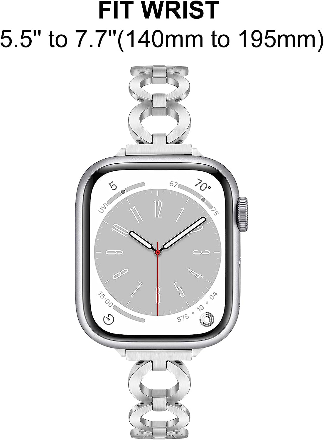 Trumirr Band for Apple Watch Series 8 7 / SE (2Nd Gen) Starlight Women, Stainless Steel Watchband Feminine Jewelry Strap for Iwatch Apple Watch Ultra SE Series 8 7 6 5 4 3 2 1  TRUMiRR   