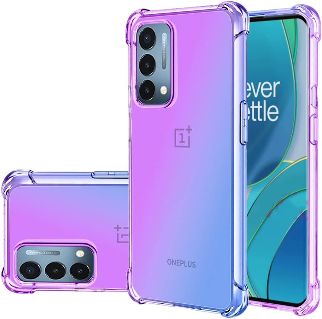 Gufuwo Case for Oneplus Nord N200 5G Case, Oneplus N200 Cute Case Girls, Gradient Slim anti Scratch Soft TPU Phone Cover Shockproof Protective Case for Oneplus Nord N200 5G (Purple/Blue)  Gufuwo   