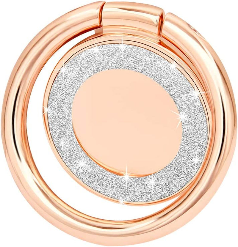 Lenoup Glitter Bling Bling Phone Ring Holder,Sparkle Phone Ring Kickstand, Cell Phone Finger Ring Grip for Almost All Phones/Pad(Silver)  lenoup Rose Gold  