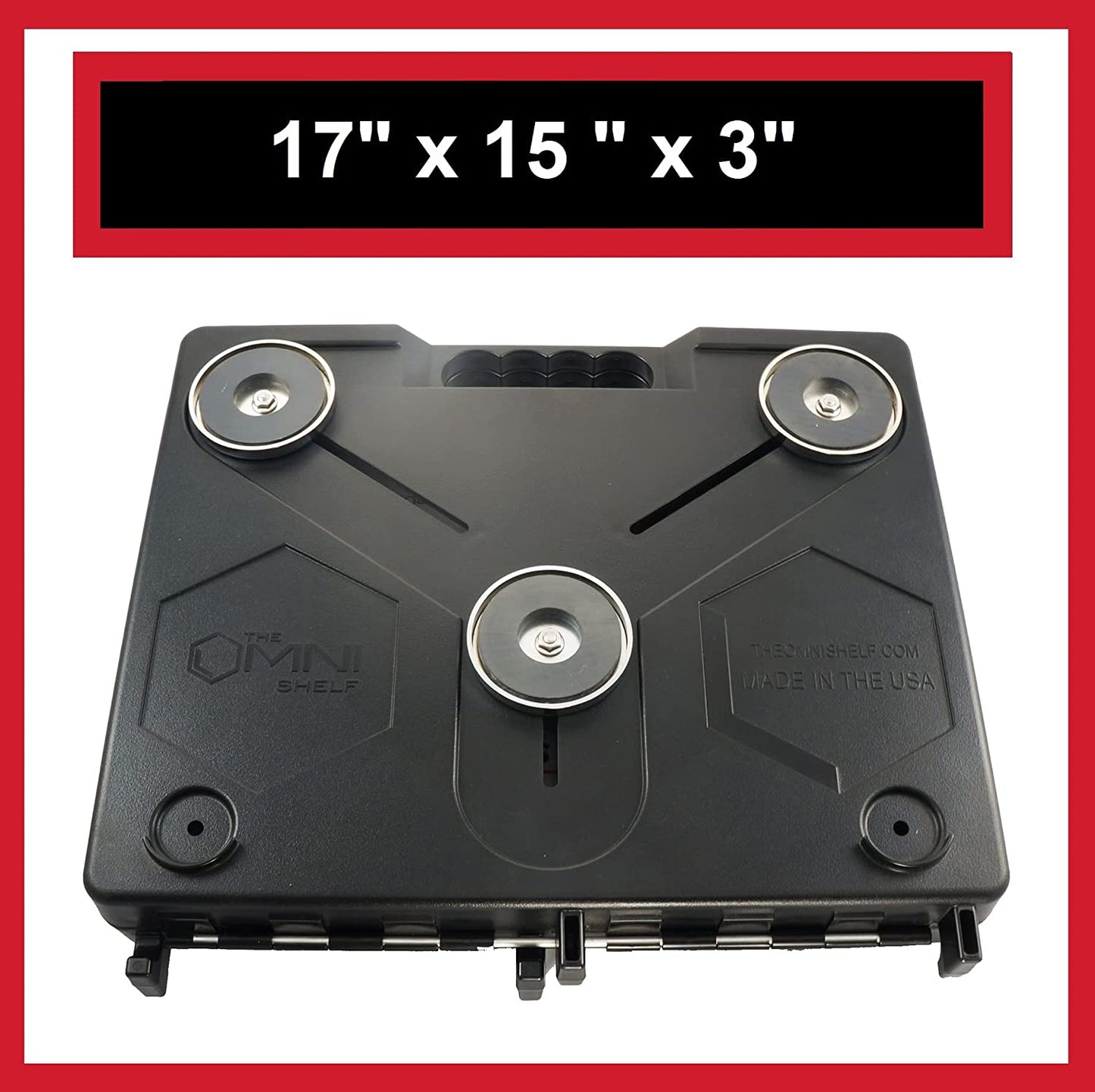 The Omnishelf Magnetic Portable Workstation + Toolbox, Computer & Laptop Stand, Multimeter Case, Utility Shelf W/ 40 Lb Capacity, Hands Free Workstation Attaches to HVAC, Truck, Cabinet, Etc (Magnets)  OmniShelf LLC   