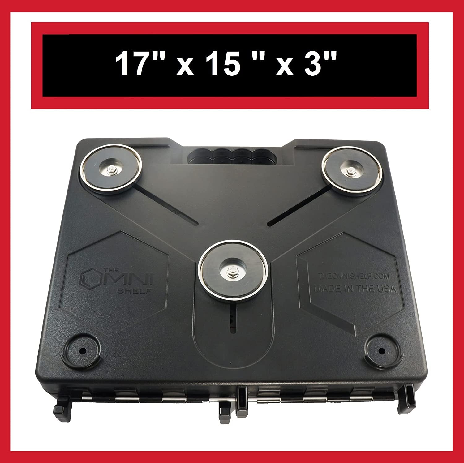 The Omnishelf Magnetic Portable Workstation + Toolbox, Computer & Laptop Stand, Multimeter Case, Utility Shelf W/ 40 Lb Capacity, Hands Free Workstation Attaches to HVAC, Truck, Cabinet, Etc (Magnets)  OmniShelf LLC   