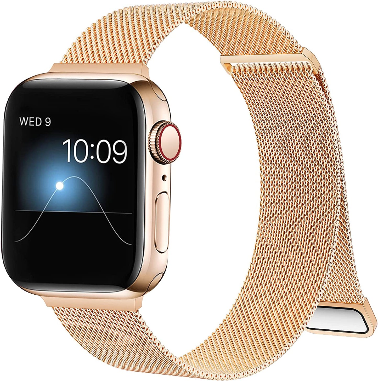 ZXCASD Metal Bands Compatible with Apple Watch Band 42Mm 44Mm 45Mm 49Mm Women Men,Silver Loop Adjustable Mesh Strap for Iwatch Series 8 7 6 5 4 3 2 1 SE Ultra  ZXCASD-20 Rose gold 42mm 44mm 45mm 49mm 