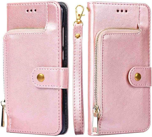 Mojiery Phone Cover Zipper Wallet Folio Case for LG G6, Premium PU Leather Slim Fit Cover for LG G6, 1 Photo Frame Slot, 3 Card Slots, Dirt-Proof, Golden  MojieRy   
