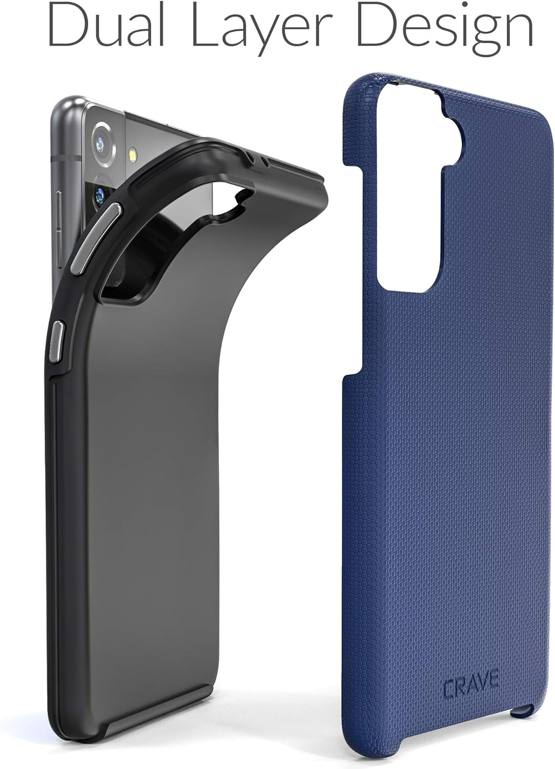 Crave Dual Guard for Galaxy S21+ Case, Shockproof Protection Dual Layer Case for Samsung Galaxy S21 Plus, S21+ 5G (6.7 Inch) - Navy  Crave   
