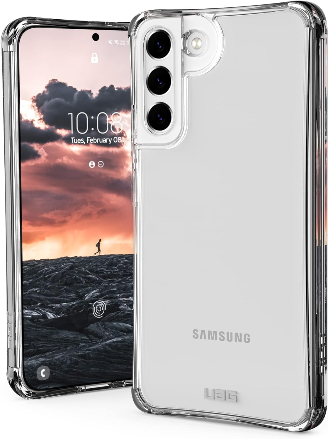 URBAN ARMOR GEAR UAG Designed for Samsung Galaxy S22 plus Case Blue Mallard Rugged Lightweight Slim Shockproof Pathfinder Protective Cover, [6.6 Inch Screen]  URBAN ARMOR GEAR Plyo - Ice  