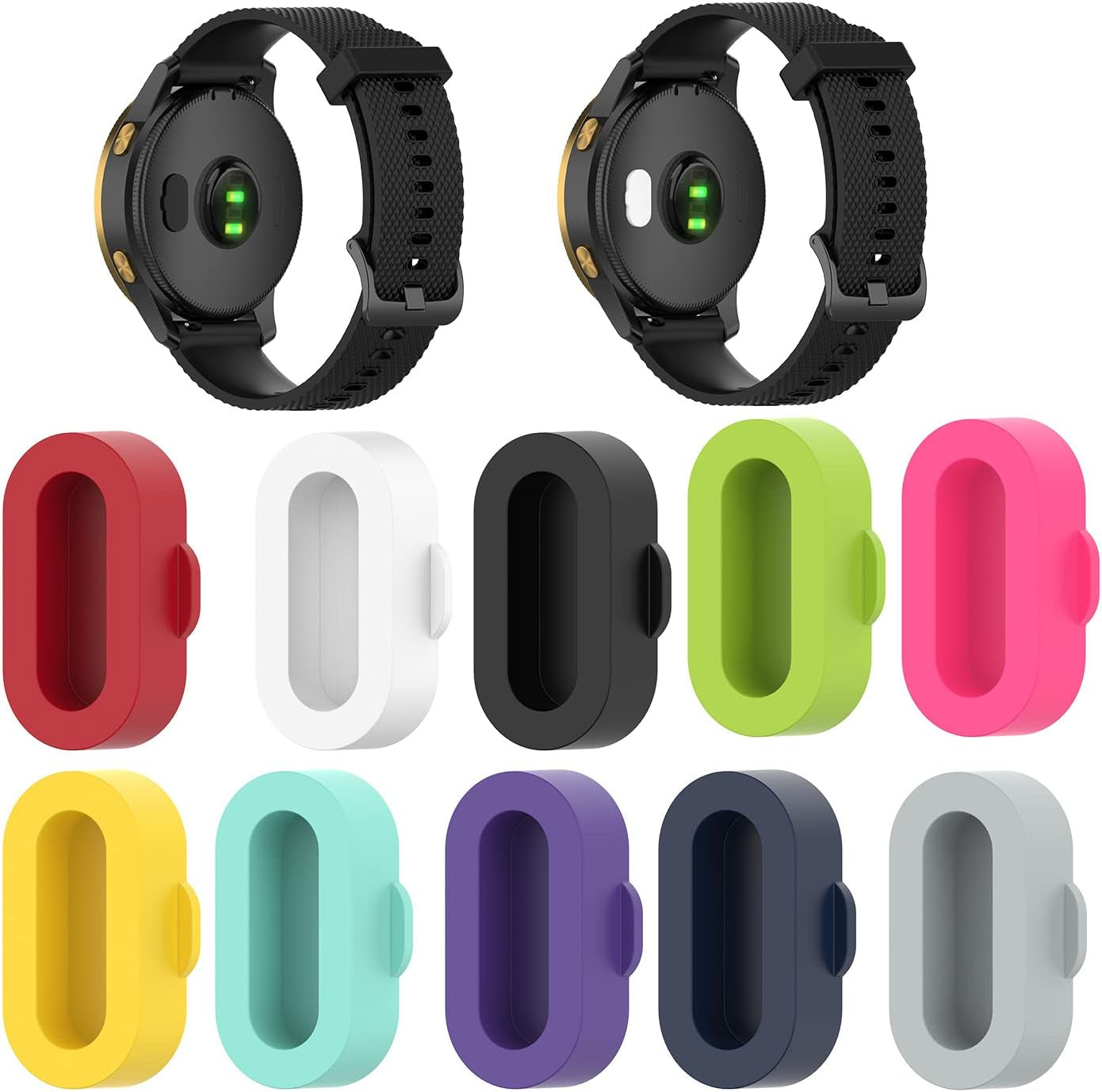 MOTONG Anti-Dust Plug for Garmin Forerunner 965, 10 Pics Silicone Charger Port Dust Plug Protector Anti-Dust Plugs Caps for Garmin Forerunner 265/265S/965/255/255S/955 / Fenix 7S/7X/7  MOTONG   