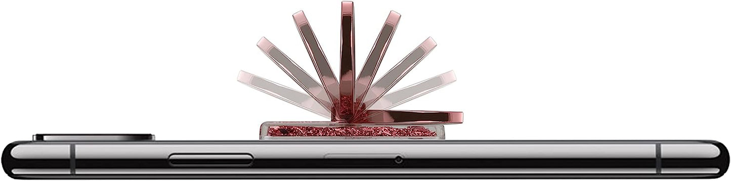 LAX Gadgets Cell Phone Ring Holder - Finger Ring for Phone Case - 360° Rotation Secure Back Grip, Stand, Holder for All Smartphones Including Iphone & Android Phone - Glitter Rose Gold  LAX Gadgets   