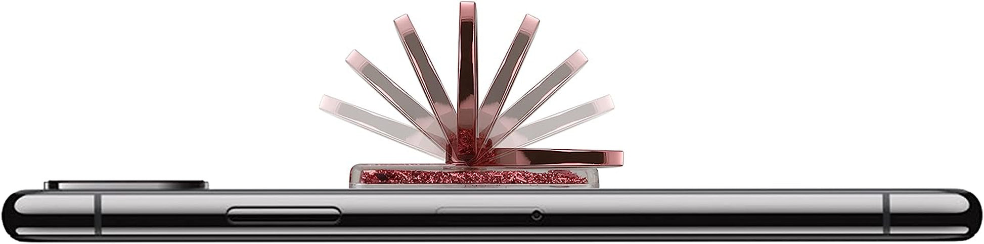 LAX Gadgets Cell Phone Ring Holder - Finger Ring for Phone Case - 360° Rotation Secure Back Grip, Stand, Holder for All Smartphones Including Iphone & Android Phone - Glitter Rose Gold  LAX Gadgets   