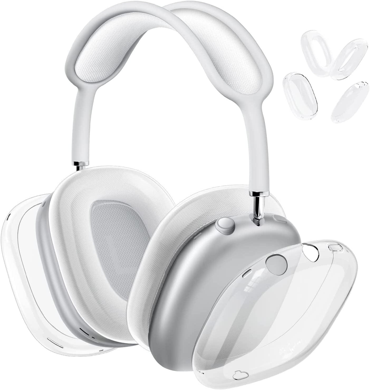 VICHYIE Case Cover for Airpods Max, Clear Soft TPU Case Anti-Scratch, Transparent Accessories Protector Cover for Airpods Max Headphones(Clear Glitter)  VICHYIE A Set-Clear  