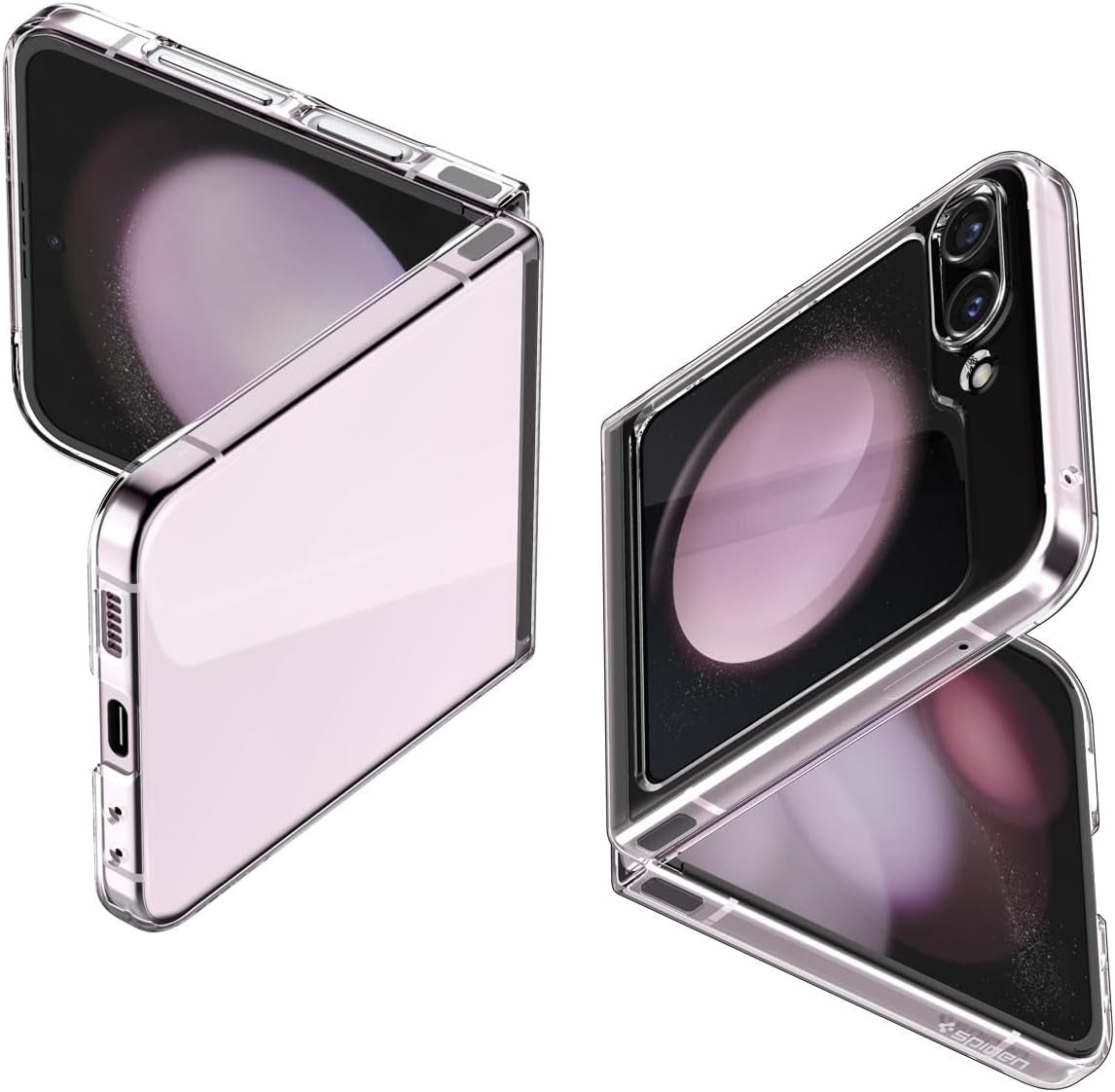 Spigen Air Skin Designed for Galaxy Z Flip 5 Case (2023) - Rose Purple  Spigen Crystal Clear  