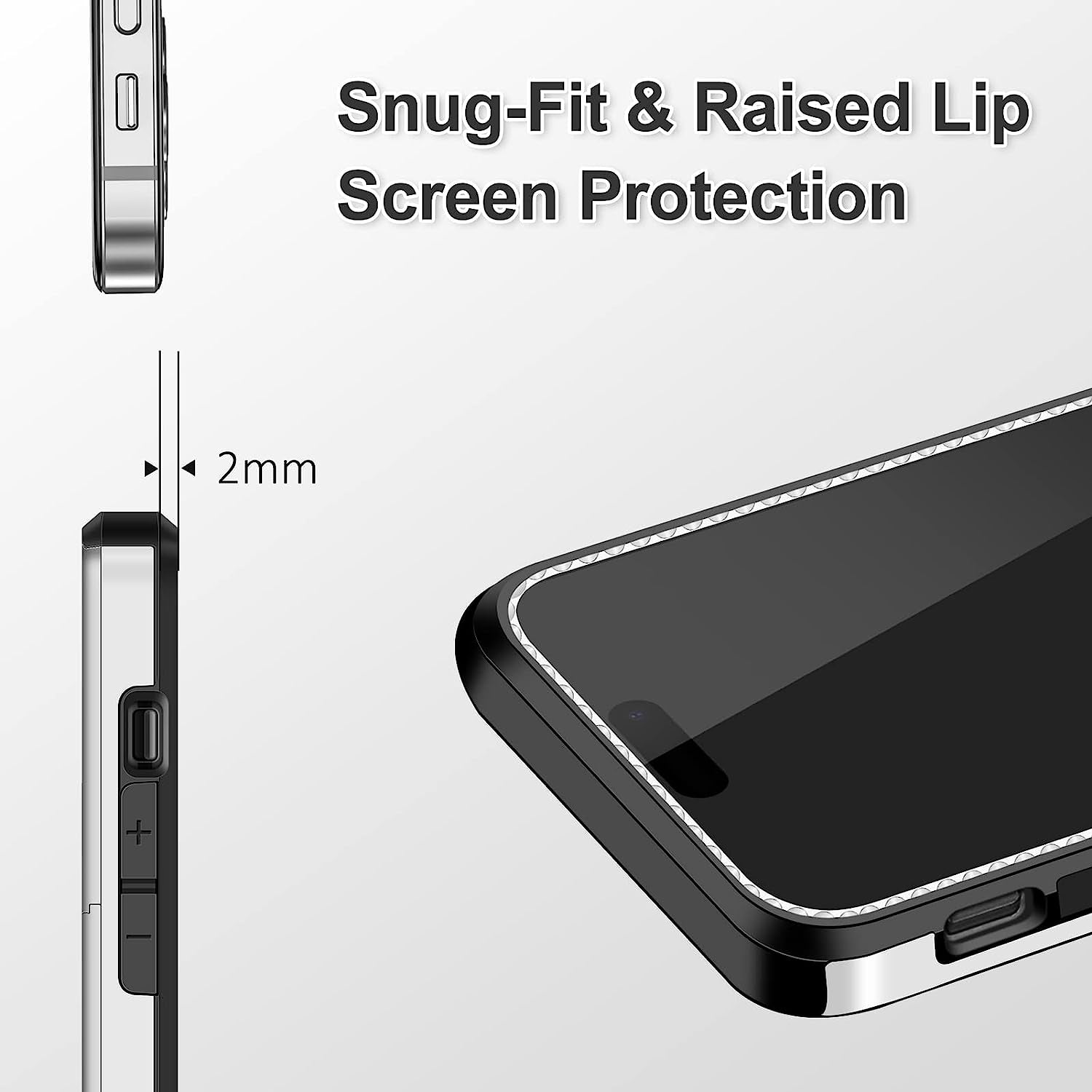 SAMONPOW for Iphone 14 Pro Case Wallet 4-In-1 Hybrid Iphone 14 Pro Protective Case with Card Holder & Screen Protector & Camera Cover Full Body Shockproof Bumper Cover Case for Iphone 14 Pro White  SAMONPOW   