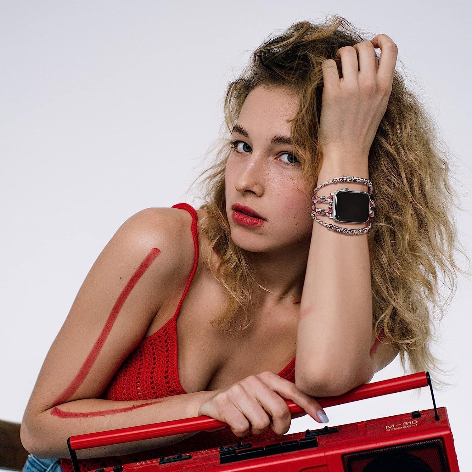 Wingoden Boho Weaving Leather Bands Compatible with Apple Watch Band Bracelets 38Mm 40Mm 41Mm 42Mm 44Mm 45Mm 49Mm for Women - Posh Leather Bracelet Multilayer Wrap Apple Watch Strap for Iwatch Band Series Ultra SE 8 7 6 5 4 3 2 1  Wingoden   