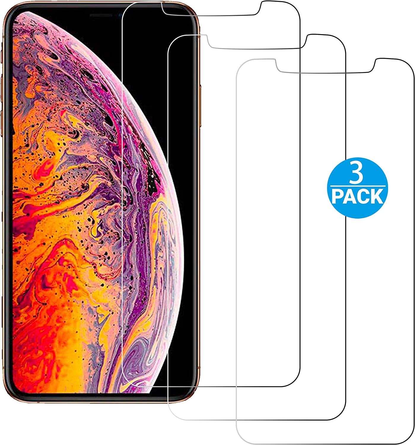Ailun Screen Protector for Iphone 11 Pro Max/Iphone Xs Max 3 Pack 6.5 Inch 2019/2018 Release Case Friendly Tempered Glass  Siania   