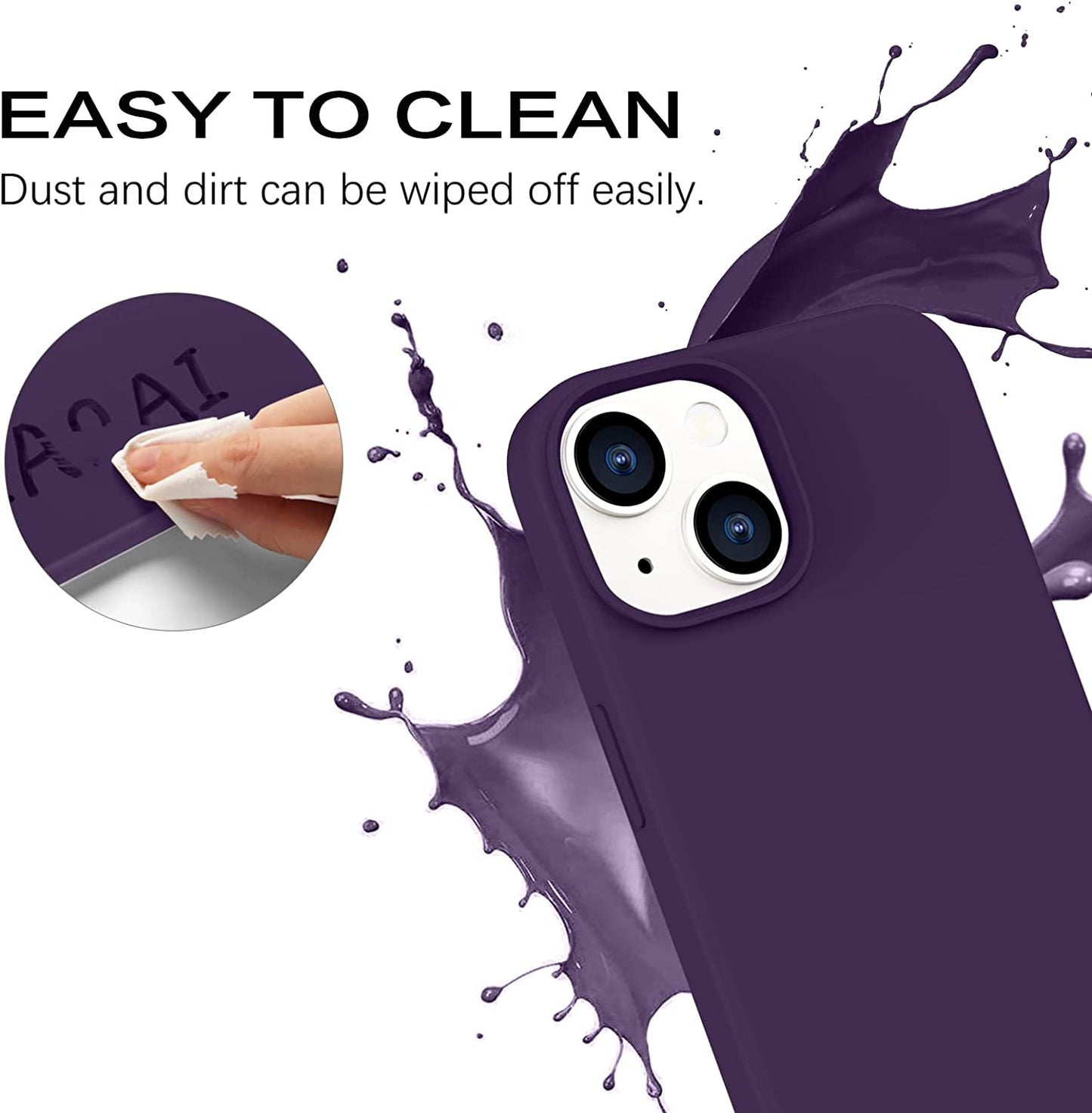 BENTOBEN Compatible with Iphone 14 Case, Liquid Silicone Gel Rubber Bumper Microfiber Lining Hard Back Shockproof Protective Phone Cover for Iphone 14 6.1",Deep Purple  BENTOBEN   