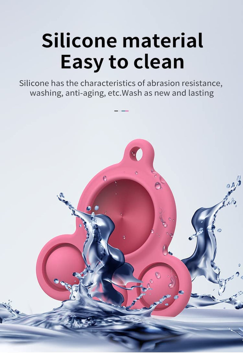 2 Pack Airtag Holder Compatible for Apple Air Tag Case Silicone Pet Dog Cat Collar and Kids Pop Bubble Fidget Sensory Toys Anti-Scratch (Black and White)  D&E Imports Inc.   