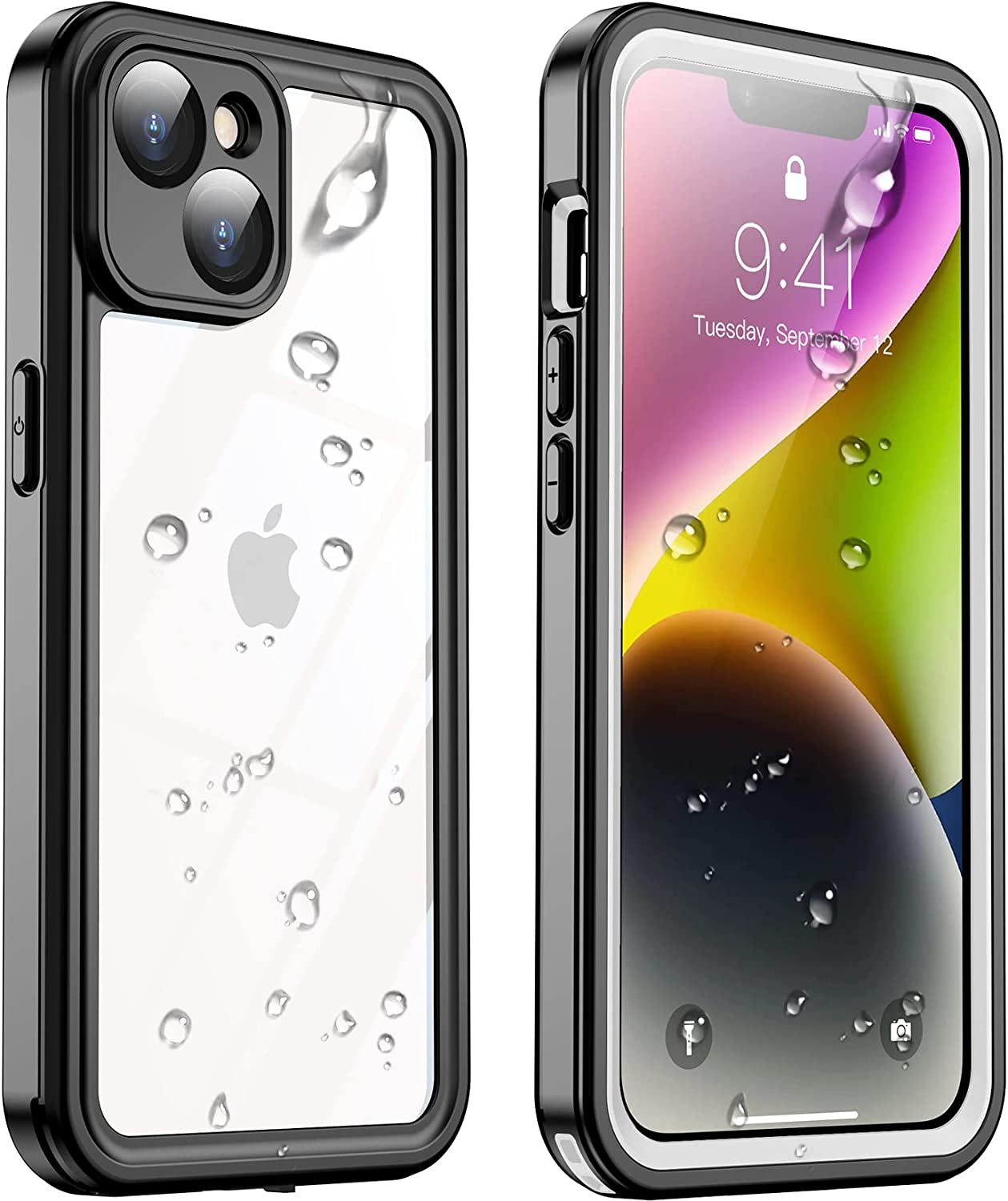 Temdan for Iphone 14 Case Waterproof,Built-In 9H Tempered Glass Screen Protector [IP68 Underwater][14Ft Military Dropproof][Dustproof][Real 360] Full Body Shockproof Protective Case-Blue-Clear  Temdan White iPhone 14 Plus 6.7 