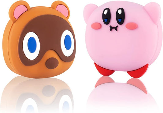 [2 Pack] TOLUOHU Compatible with Samsung Galaxy Buds 2Pro(2022)/Galaxy Buds 2/Galaxy Buds Pro/Galaxy Buds Live Case, 3D Cute Cartoon Soft Silicone for Girls Boys Kids Teens Women(Kirby+Brown Raccoon)  TOLUOHU   