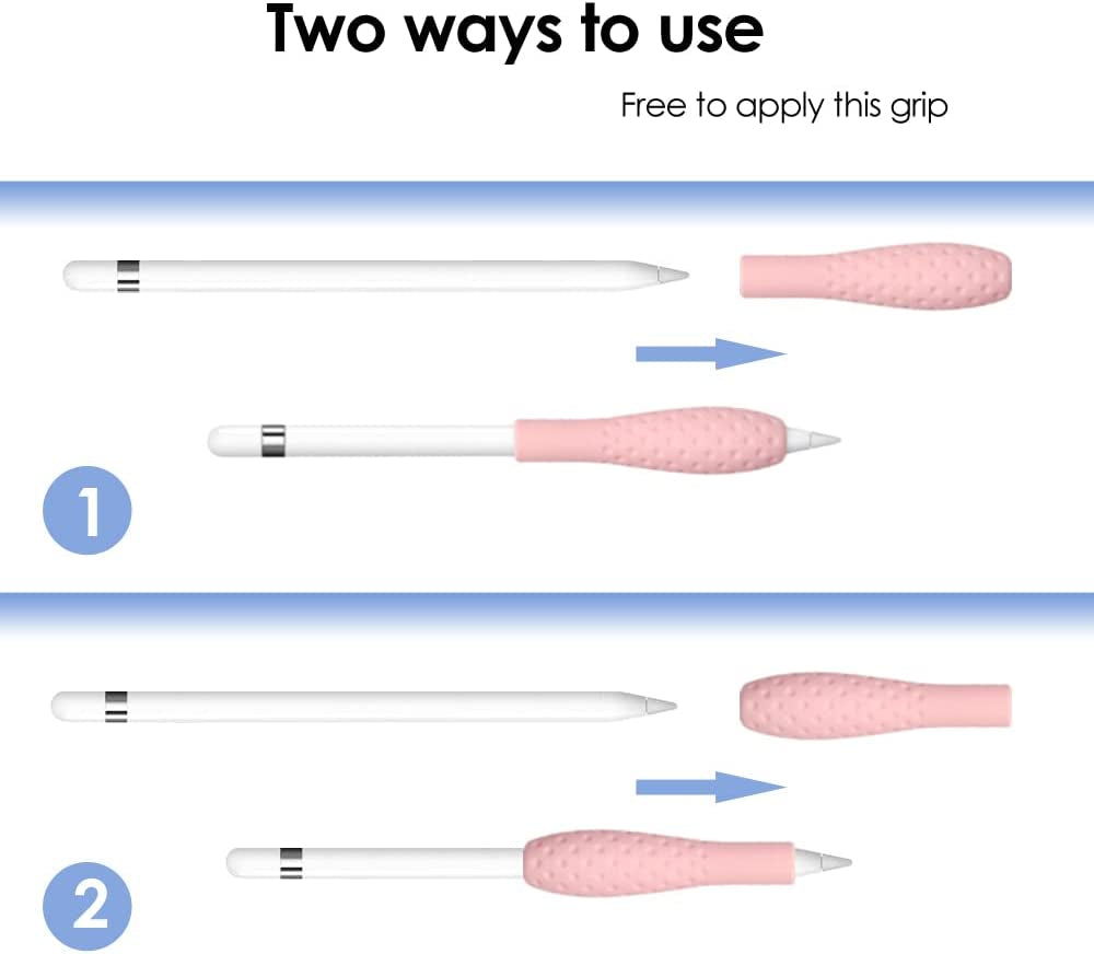 Proelife Ergonomics Grip Holder Silicone Protective Sleeve Cover for Apple Pencil 1St 2Nd Generation Ipad Pro 11'' 12.9'' 2021/2020/2018 Stylus Accessories Kits (Pink)  ProElife   