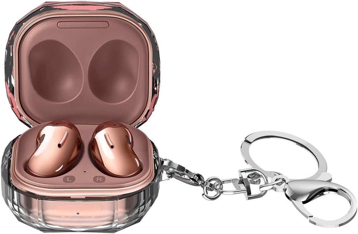 HIDAHE Samsung Galaxy Buds Live 2020 Case, Galaxy Buds Live Pro Skin 2021, Galaxy Buds Live Case, Cute Hard PC Shockproof Case Protective Cover with Keychain, Clear  HIDAHE   