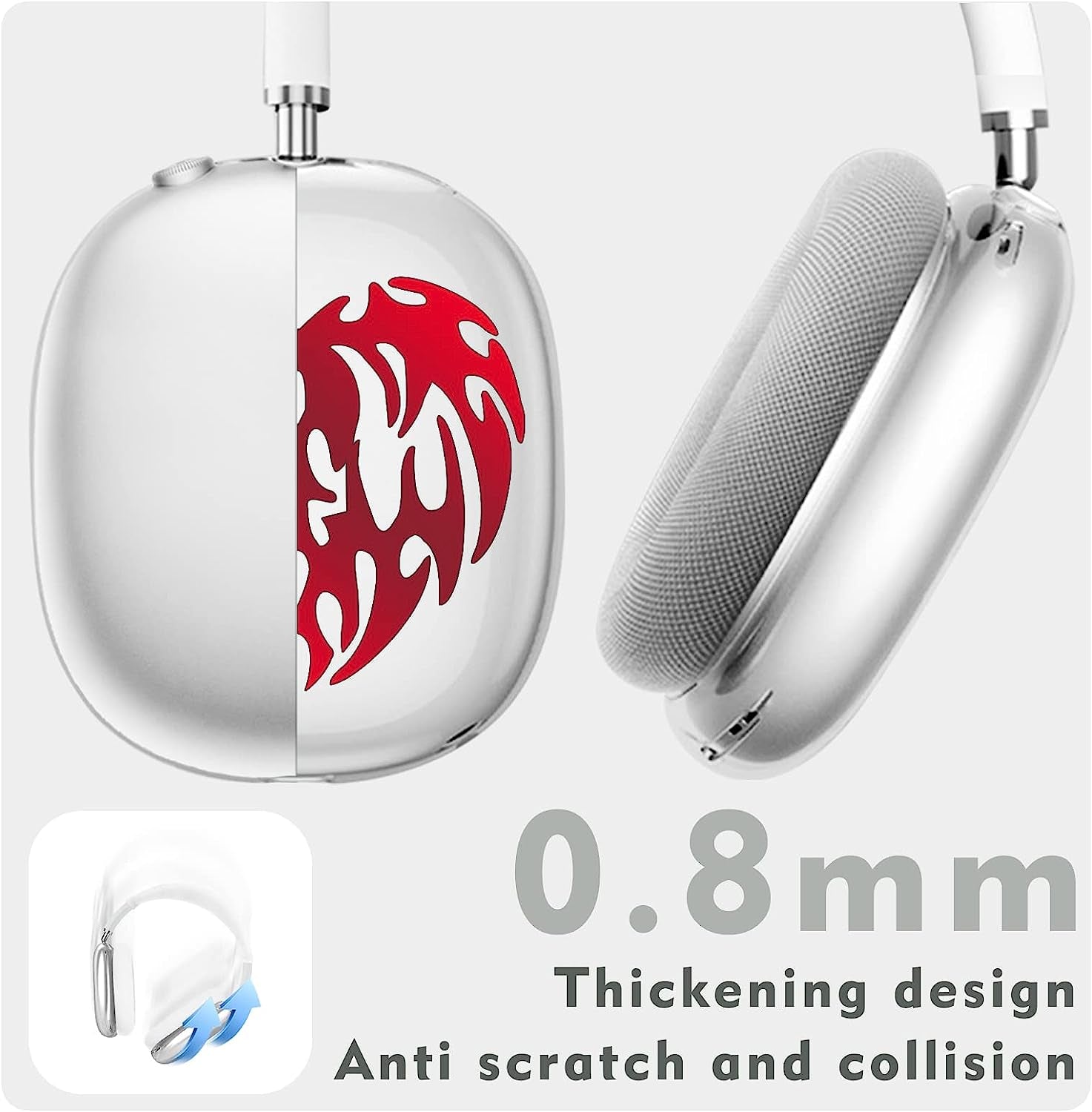 Aiaabq for Airpods Max Case Cover, Clear Soft TPU Skin Anti-Scratch, Personality Metallic Pattern, Transparent Accessories Ultra Protective Cover Apple Airpods Max  Aiaabq   