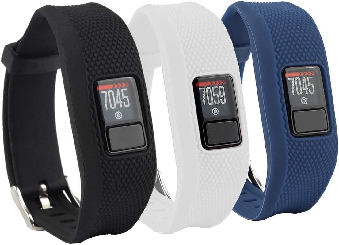 Ybludiy Compatible with Garmin Vivofit 3/Jr/Jr 2 Bands,Adjustable Replacement Wristbands with Watch Buckle for Garmin Vivofit 3 Kids Women Men(No Tracker)  Ybludiy Solid color-Black/White/Navy blue  