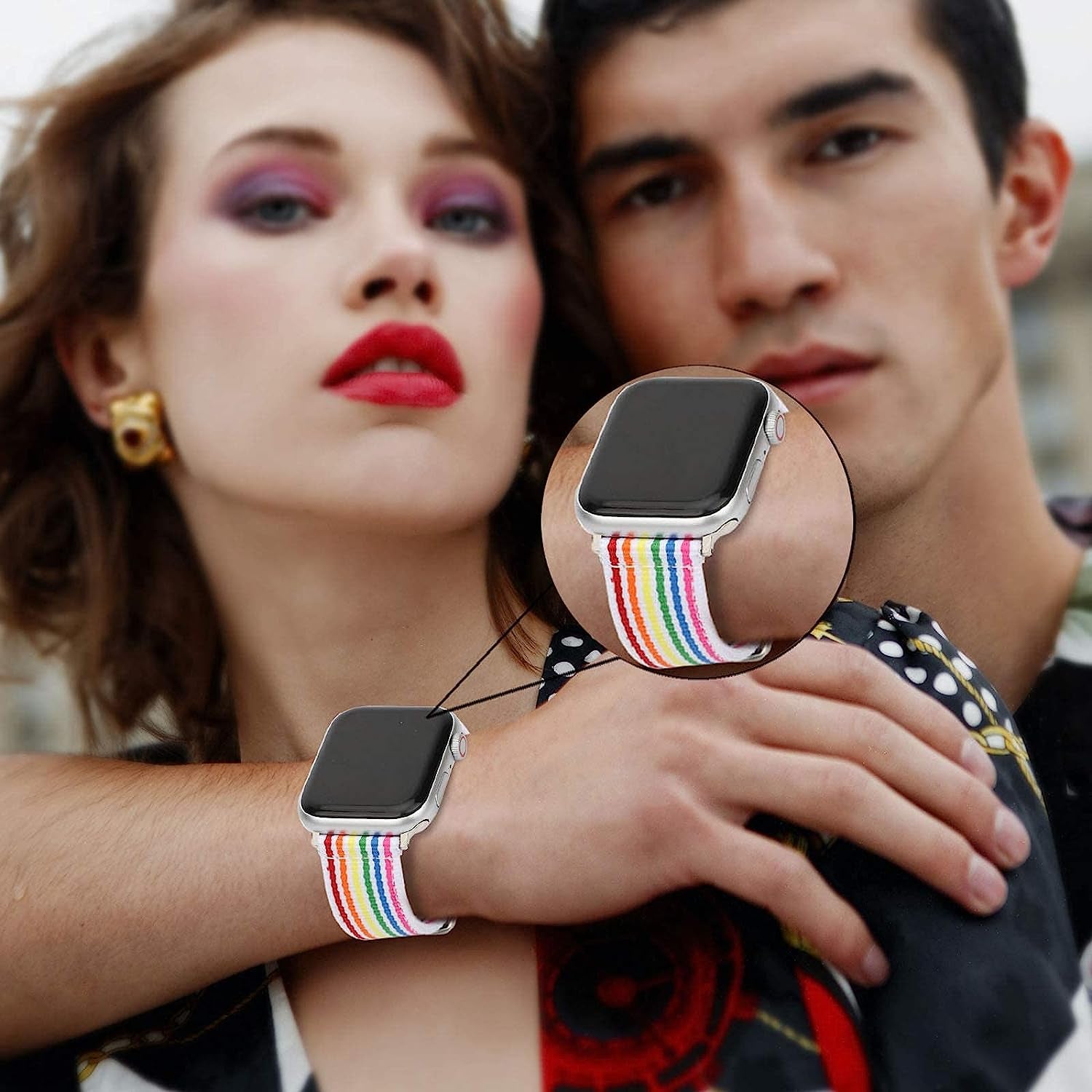 Durable Canvas Watch Bands Compatible with Apple Watch 45Mm 41Mm 44Mm 40Mm 42Mm 38Mm, Royal Woven Nylon Wrist Watch Strap for Iwatch Sery 7 6 5 4 3 2 1 Bands for Mens/Womens  KAYSEUN   