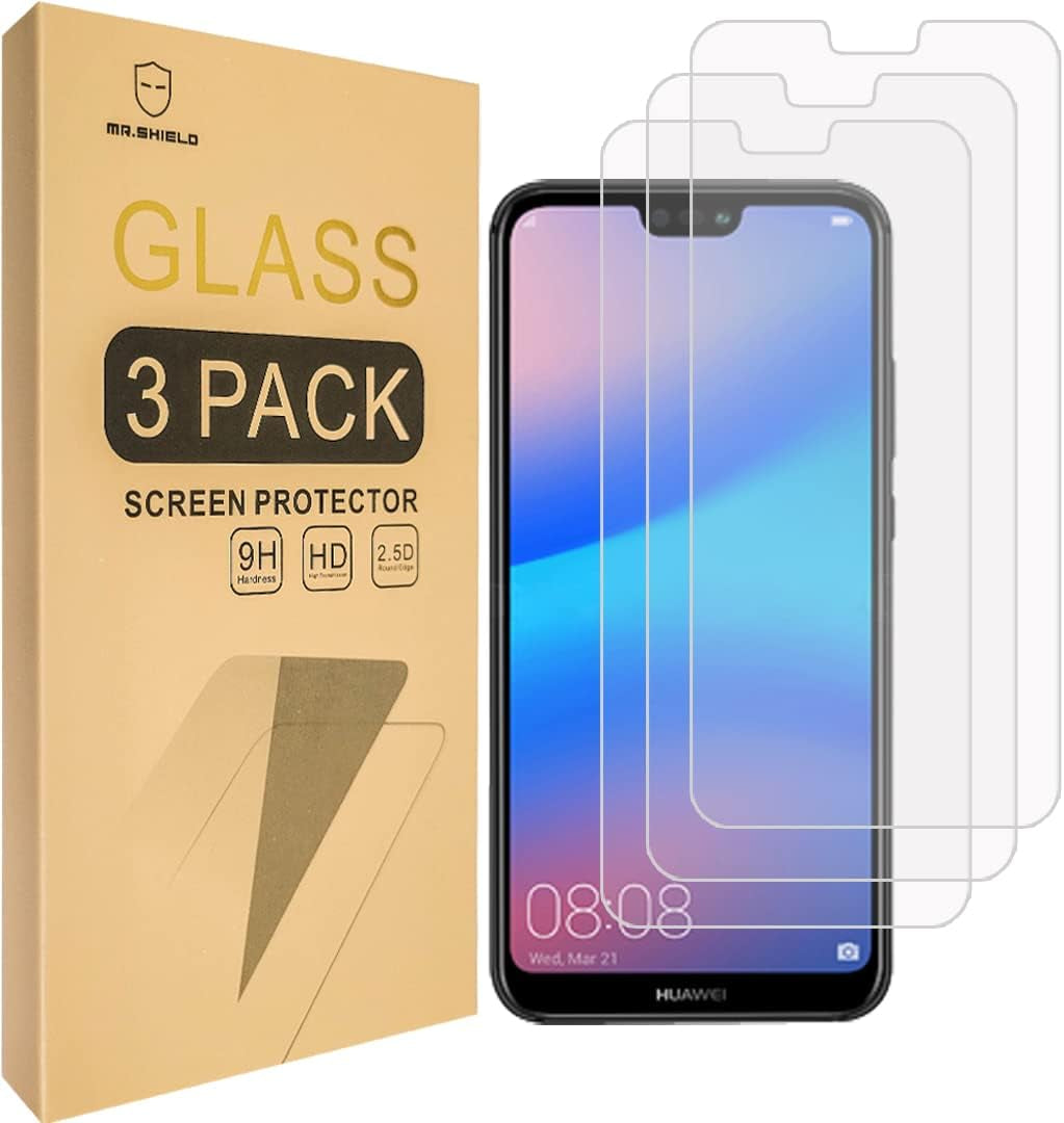 Mr.Shield [3-PACK] Designed for Huawei P20 Lite [Tempered Glass] Screen Protector with Lifetime Replacement  Mr.Shield   
