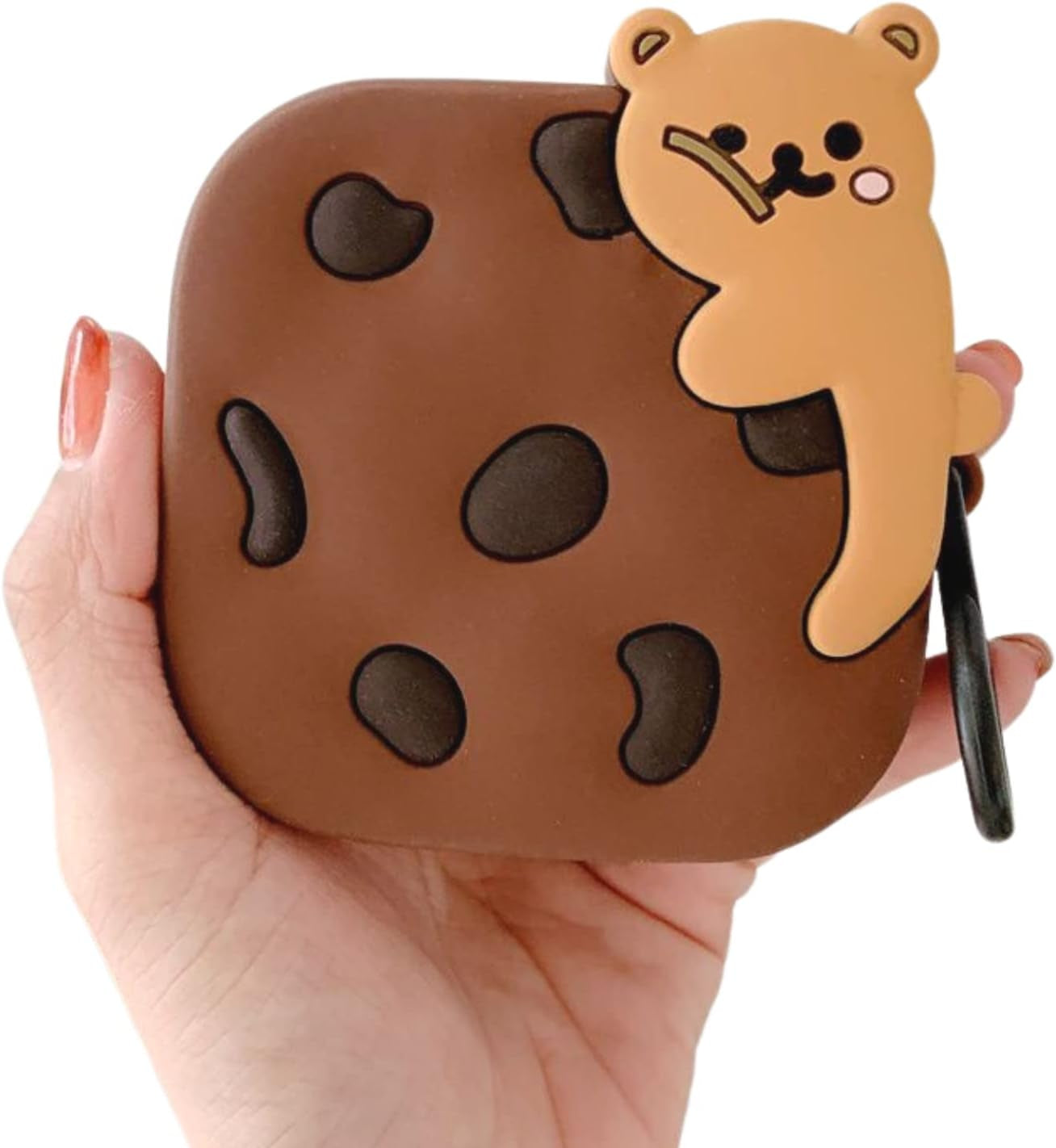 Powerbeats Pro Wireless Earbuds Case Cover Silicone Protector Skin Cute Cookie Bear with Carabiner Keychain for Girls  AKIKOH   